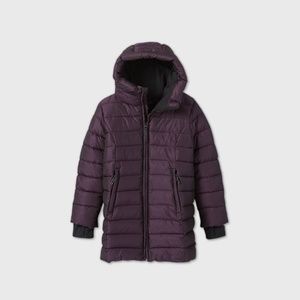 Girls Puffer winter Coat. Purple. Size L 10/12